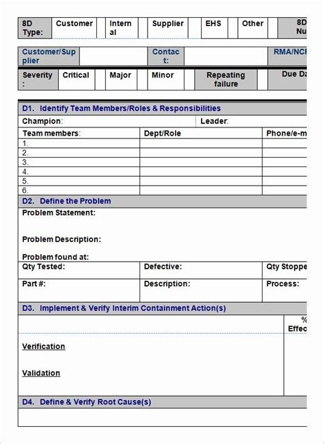 corrective action report template excel